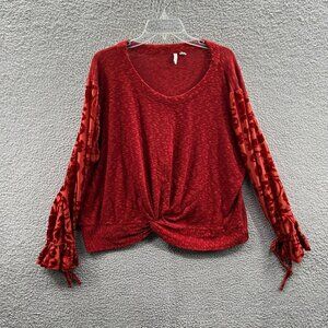 EST 1946 Cato Women Top 22/24W Rust Red Long Sleeve Pullover Shirt BOHO
